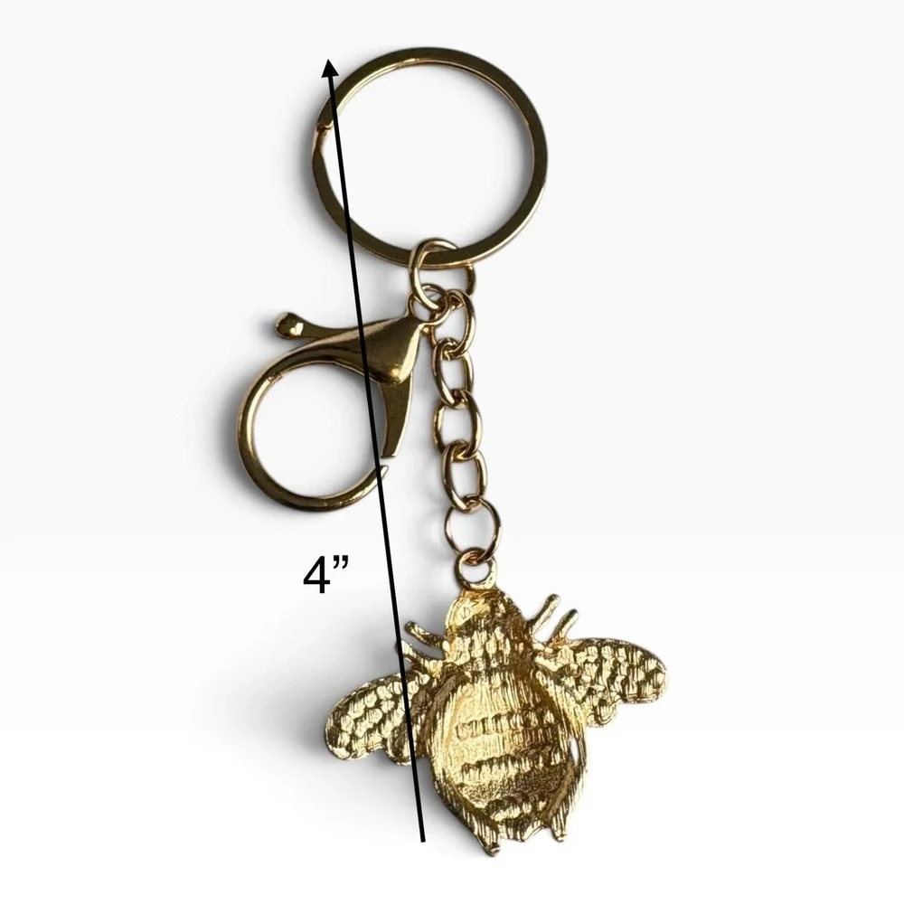 Women's Gold Yellow Maroon Rhinestone Bee Charm 4